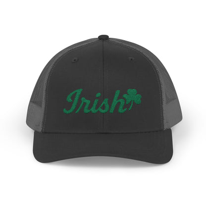 Irish Trucker Hat – Green Shamrock Hat with Script Embroidery for St. Patrick’s Day and Irish Pride
