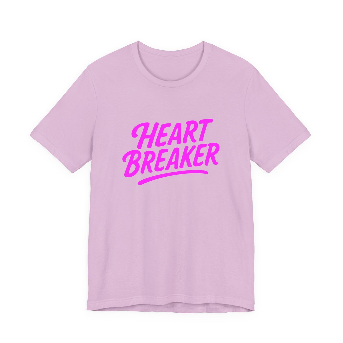 Colorful Design Heartbreaker Shirt – Neon Pink Retro Script Tee for Bold Women with Savage Energy. Unisex Jersey Short Sleeve Tee