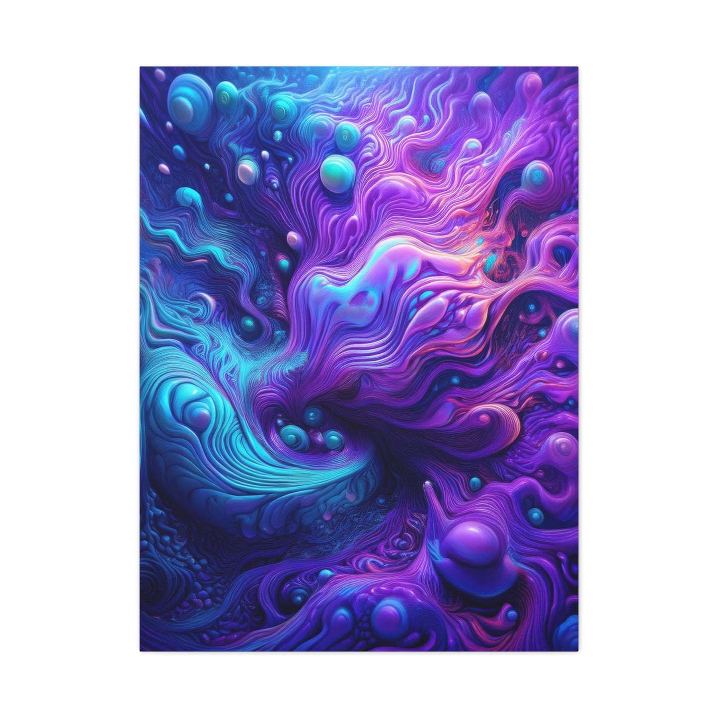 Ethereal Depths Vibrant Abstract Canvas Art - Matte Stretched Wall Decor