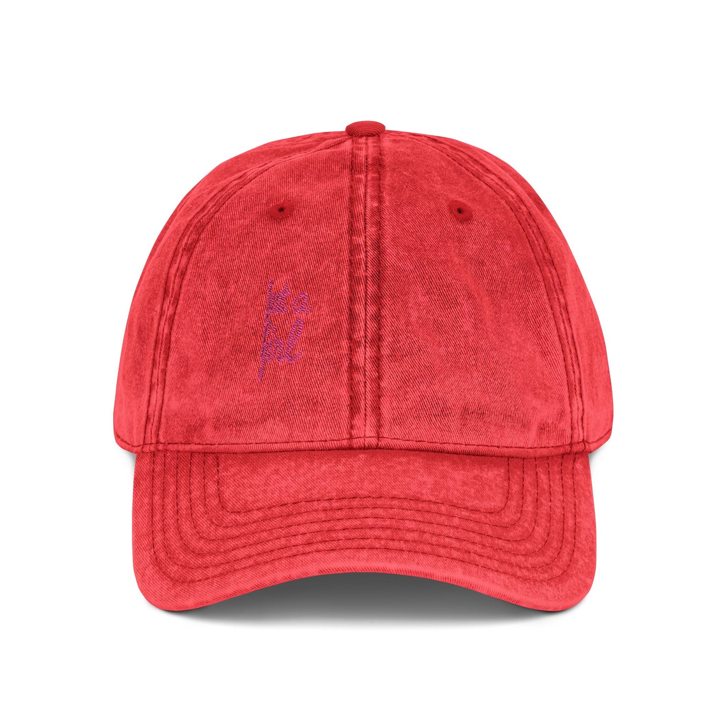 Just a Girl Vintage Hat – Minimalist Script Hat with Bold Feminine Energy and Classic Style