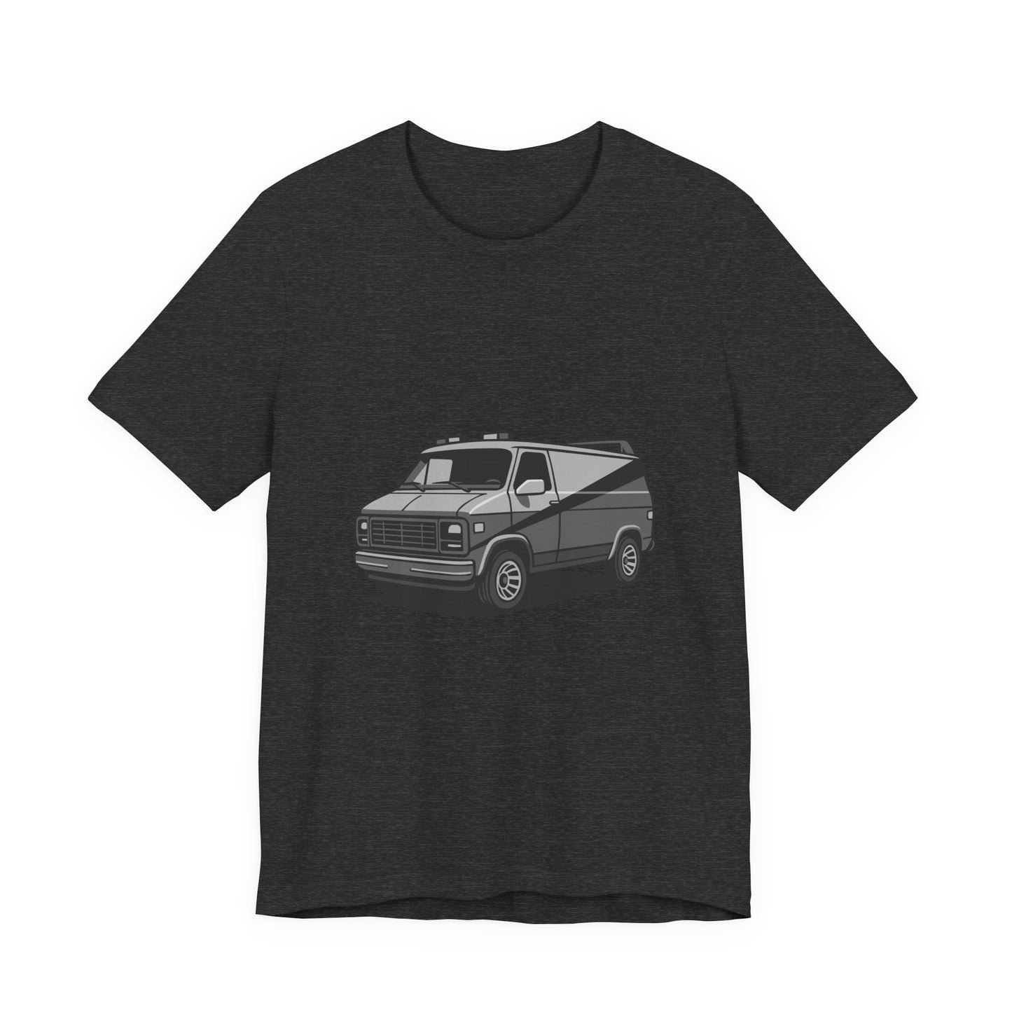 Retro Van Graphic Tee Dark Theme – 80s Vector Design with Classic Adventure Vibes