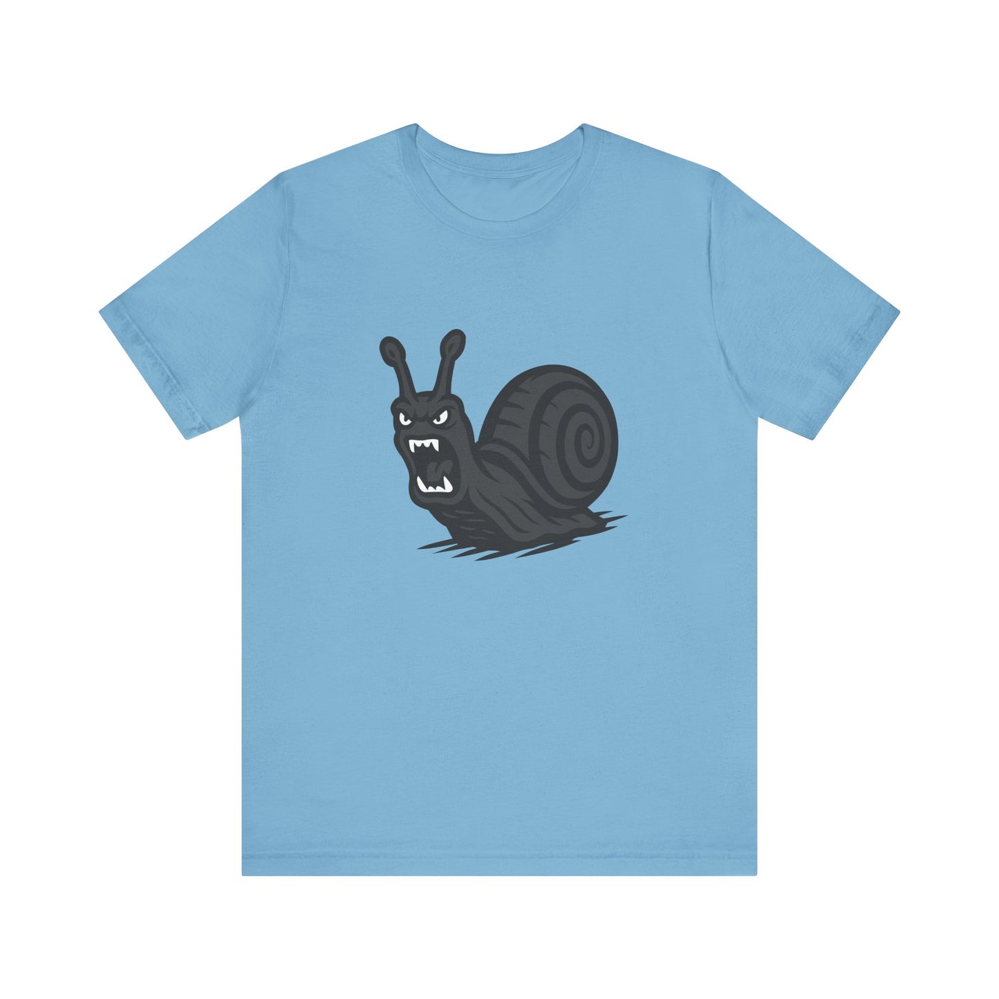 Angry Snail Graphic T-Shirt – Savage Screaming Snail Dark Theme Design on Black Tee for Bold Humor, Streetwear, and Weird Animal Vibes. Unisex Jersey Short Sleeve Tee