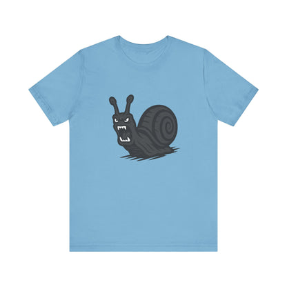 Angry Snail Graphic T-Shirt – Savage Screaming Snail Dark Theme Design on Black Tee for Bold Humor, Streetwear, and Weird Animal Vibes. Unisex Jersey Short Sleeve Tee