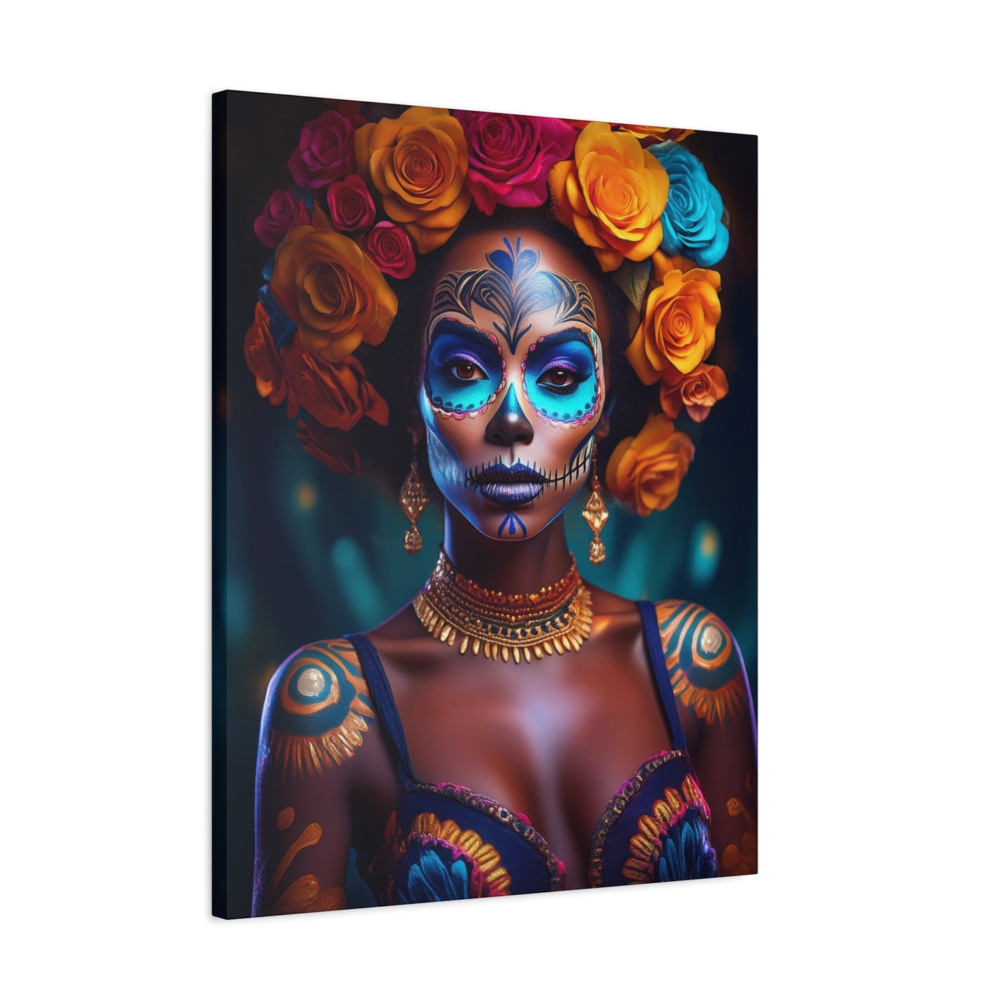 Dia de los Muertos Canvas Art | Day of the Dead - Stretched Matte Wall Decor 002