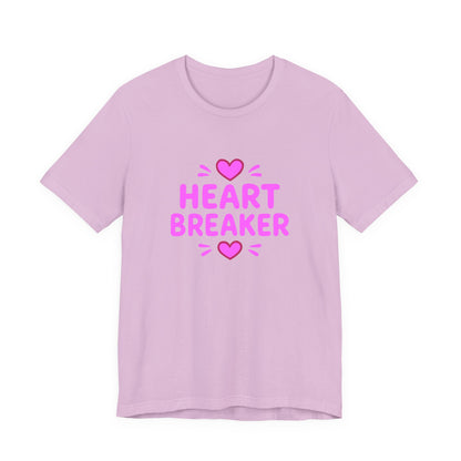 Colorful Design Heartbreaker Shirt – Cute Bubble Letter Tee with a Sarcastic Twist for Sweet but Savage Individuals. Unisex Jersey Short Sleeve Tee