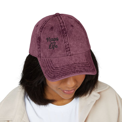 Naps Are Life Vintage Hat – Embroidered Funny Sleep Hat for Lazy Legends