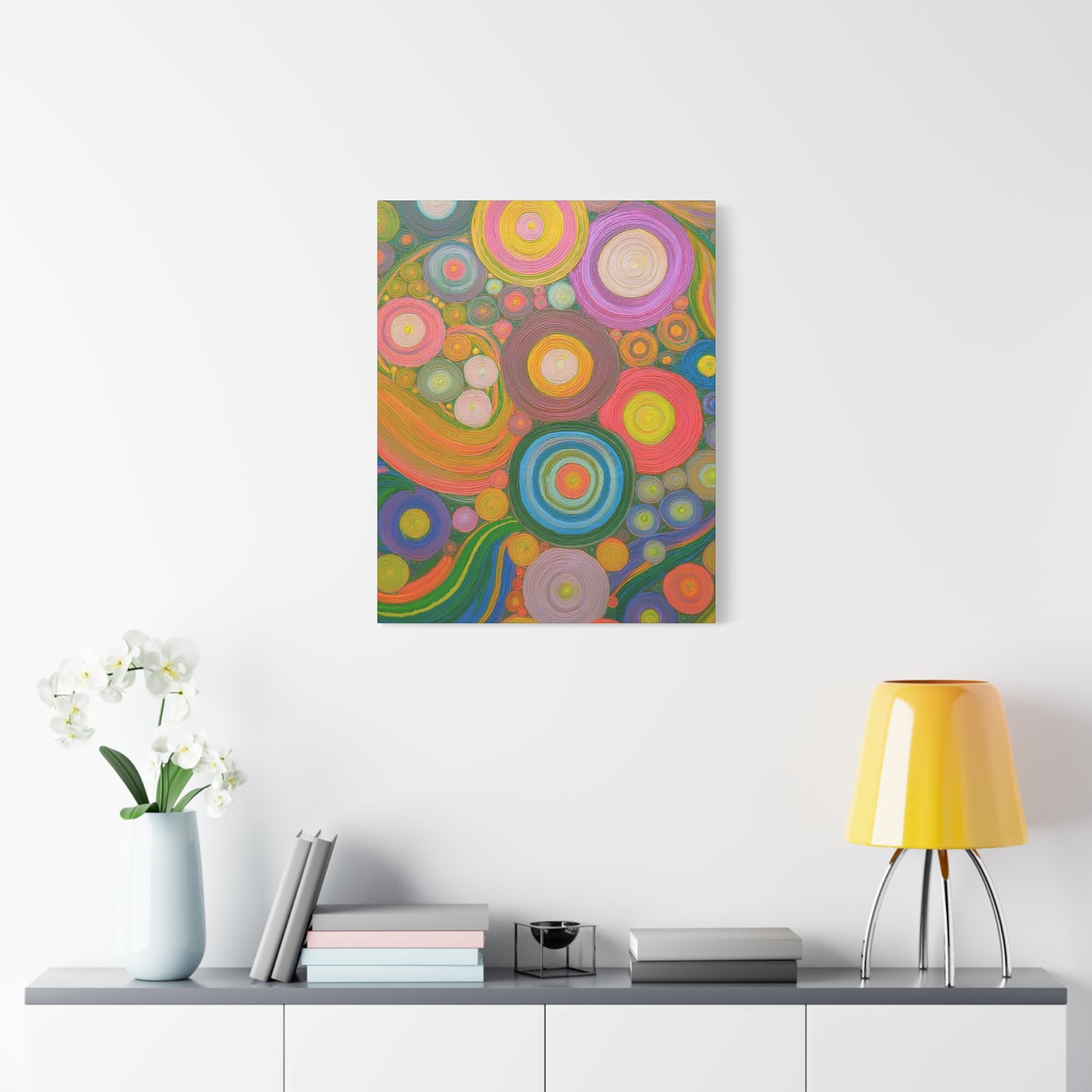 Seeing Circles Canvas Art - Vibrant Wall Decor for Home and Office