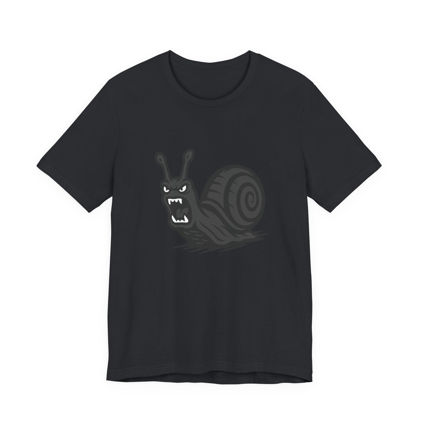 Angry Snail Graphic T-Shirt – Savage Screaming Snail Dark Theme Design on Black Tee for Bold Humor, Streetwear, and Weird Animal Vibes. Unisex Jersey Short Sleeve Tee