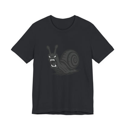 Angry Snail Graphic T-Shirt – Savage Screaming Snail Dark Theme Design on Black Tee for Bold Humor, Streetwear, and Weird Animal Vibes. Unisex Jersey Short Sleeve Tee