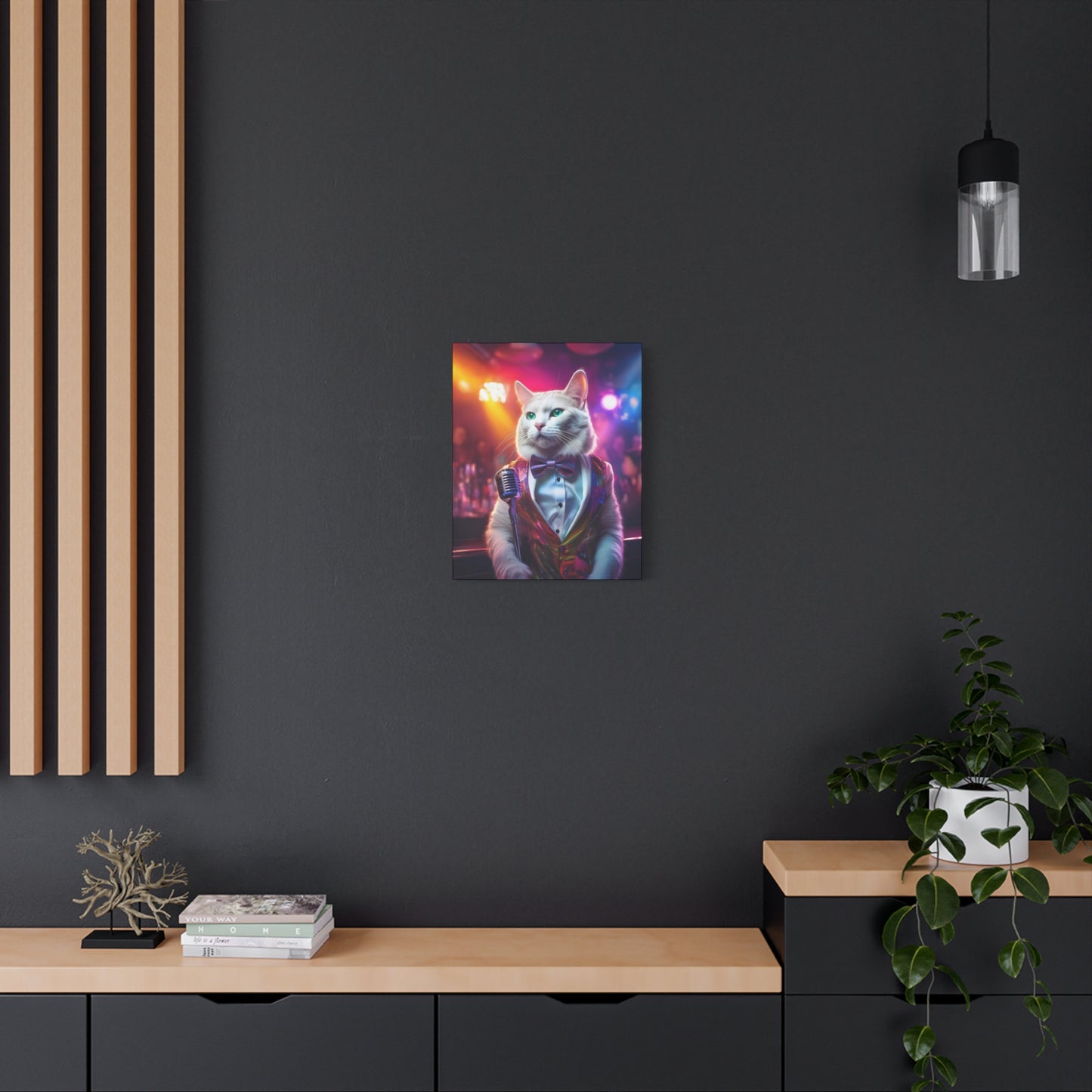 Purr-fectly Cool Lounge Cat Canvas Art | Stretched Matte Wall Decor 006