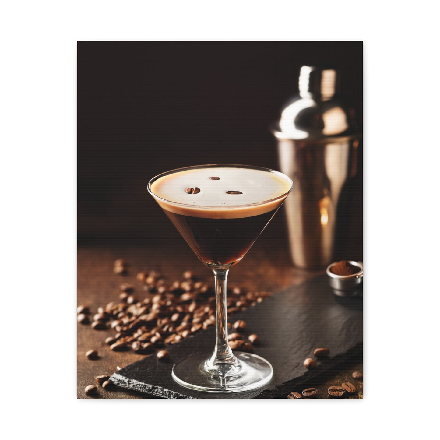 Espresso Martini customizable Canvas Art Print - Stretched Wall Decor for Home & Bar