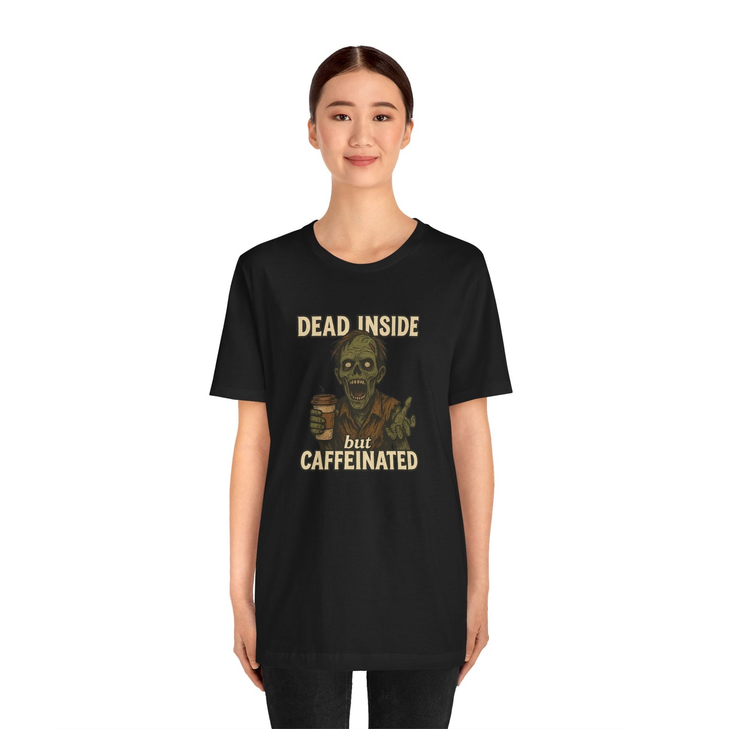 Dead Inside But Caffeinated Halloween Shirt – Funny Zombie Coffee Tee for Tired Souls
