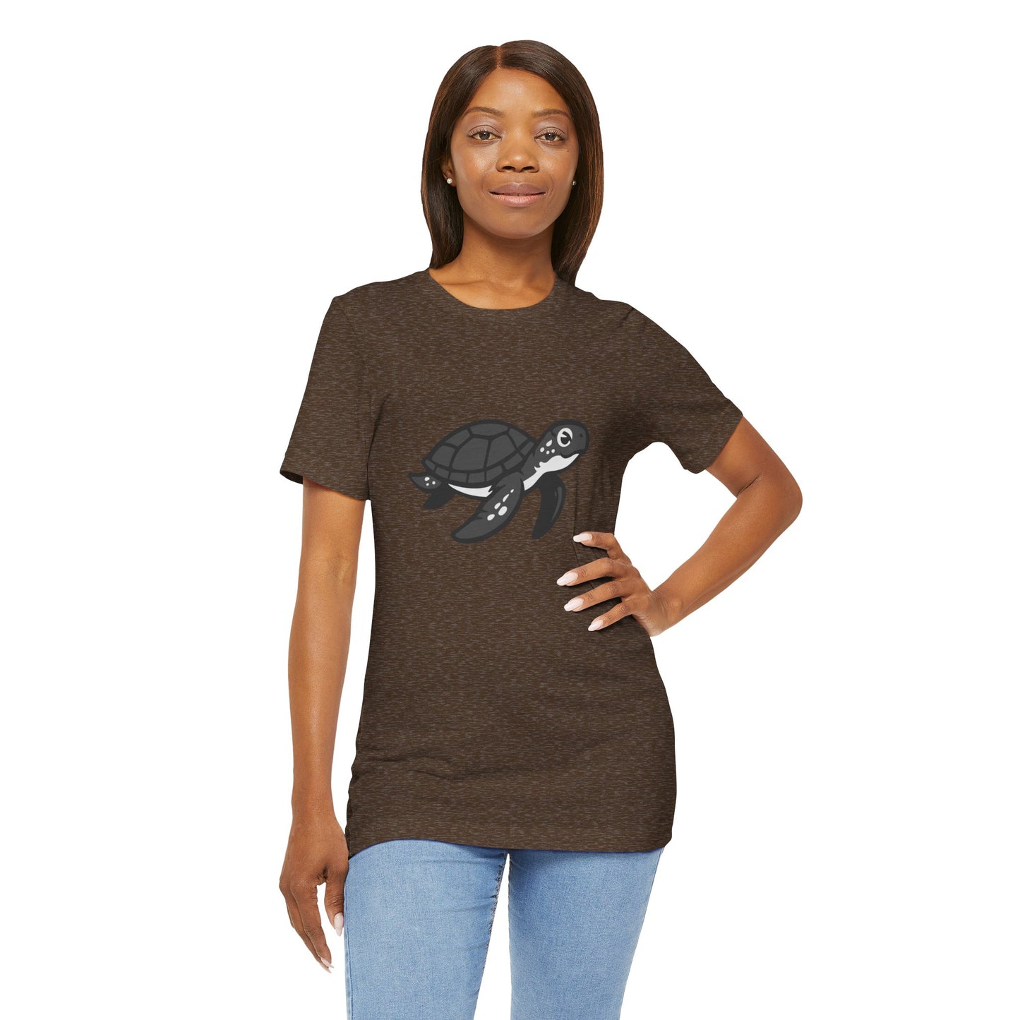 Sea Turtle Graphic Tee Dark Theme – Peaceful Ocean Vector Design with Minimalist Style
