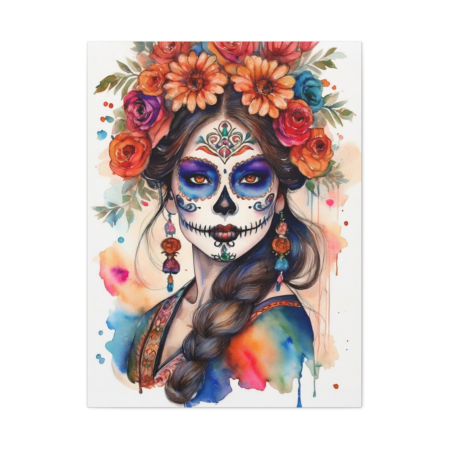 Dia de los Muertos Canvas Art | Day of the Dead - Stretched Matte Wall Decor 012