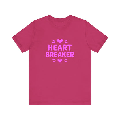 Colorful Design Heartbreaker Shirt – Cute Bubble Letter Tee with a Sarcastic Twist for Sweet but Savage Individuals. Unisex Jersey Short Sleeve Tee
