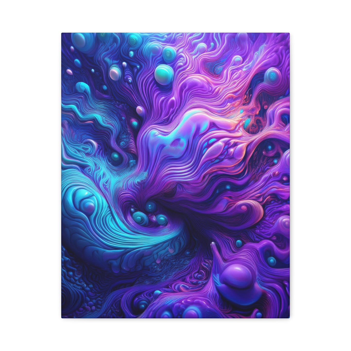 Ethereal Depths Vibrant Abstract Canvas Art - Matte Stretched Wall Decor