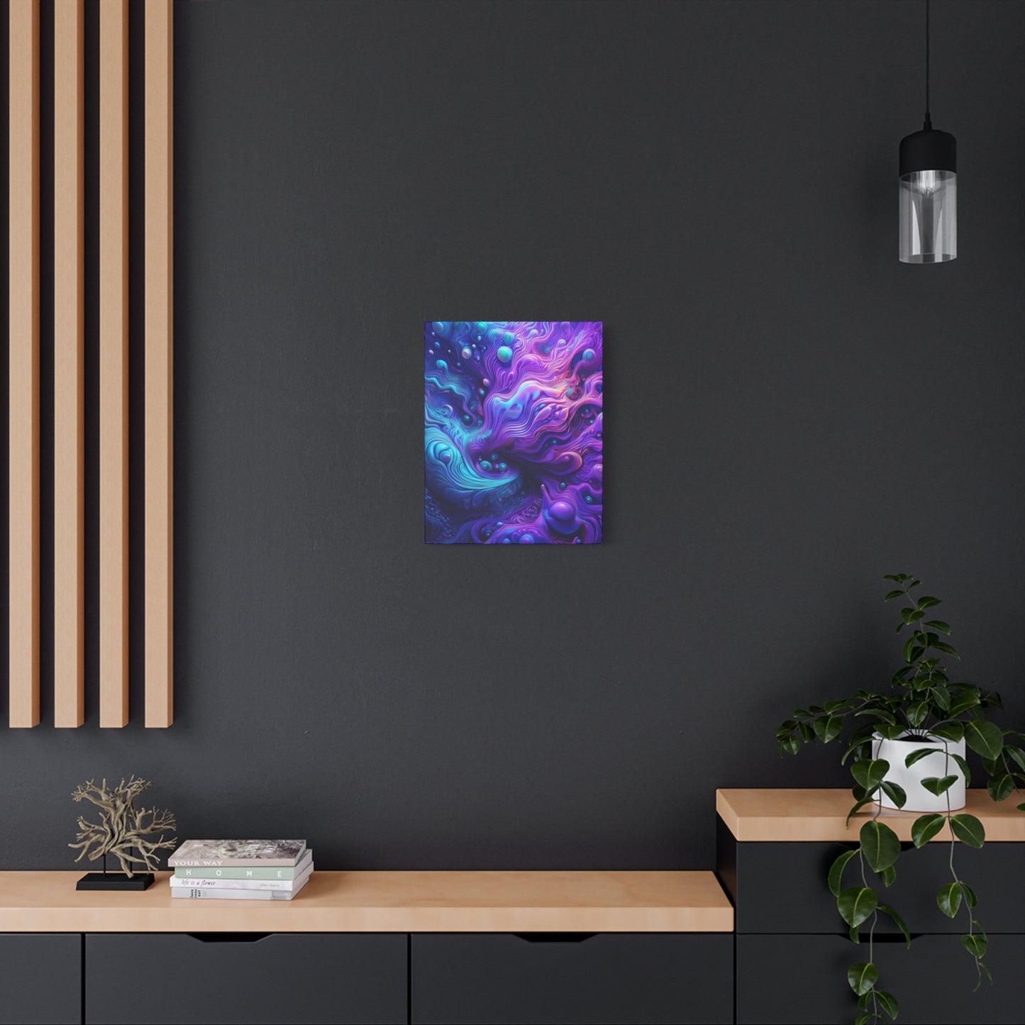 Ethereal Depths Vibrant Abstract Canvas Art - Matte Stretched Wall Decor