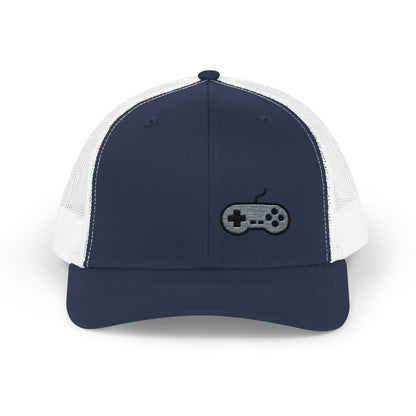 Retro Game Controller Trucker Hat – Embroidered Gamer Hat for Vintage Video Game Lovers and 90s Nostalgia
