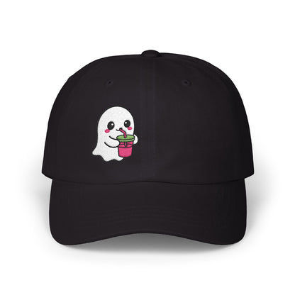 Cute Ghost Classic Dad Hat – Embroidered Kawaii Ghost Drinking Hat for Halloween Vibes and Everyday Boo Energy