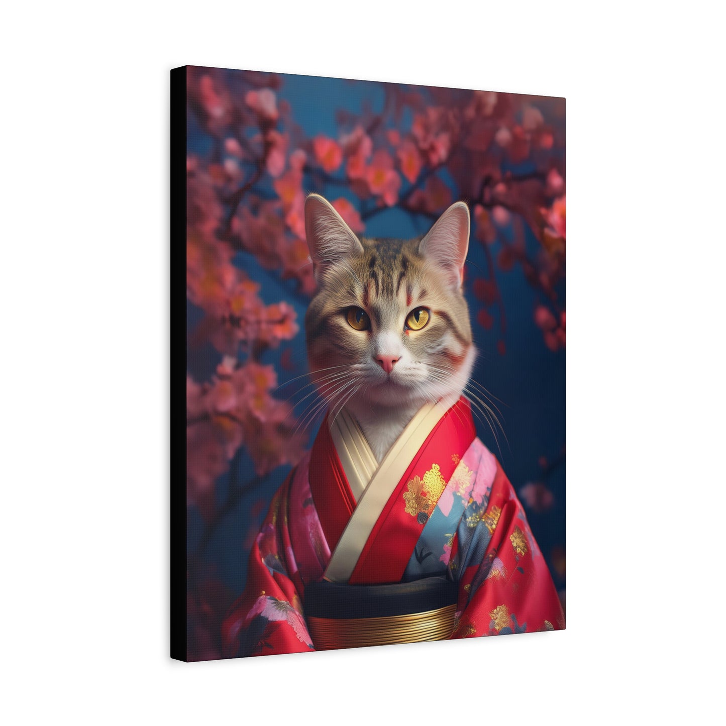 Cat Geisha Canvas Art | Stretched Matte Wall Decor 002