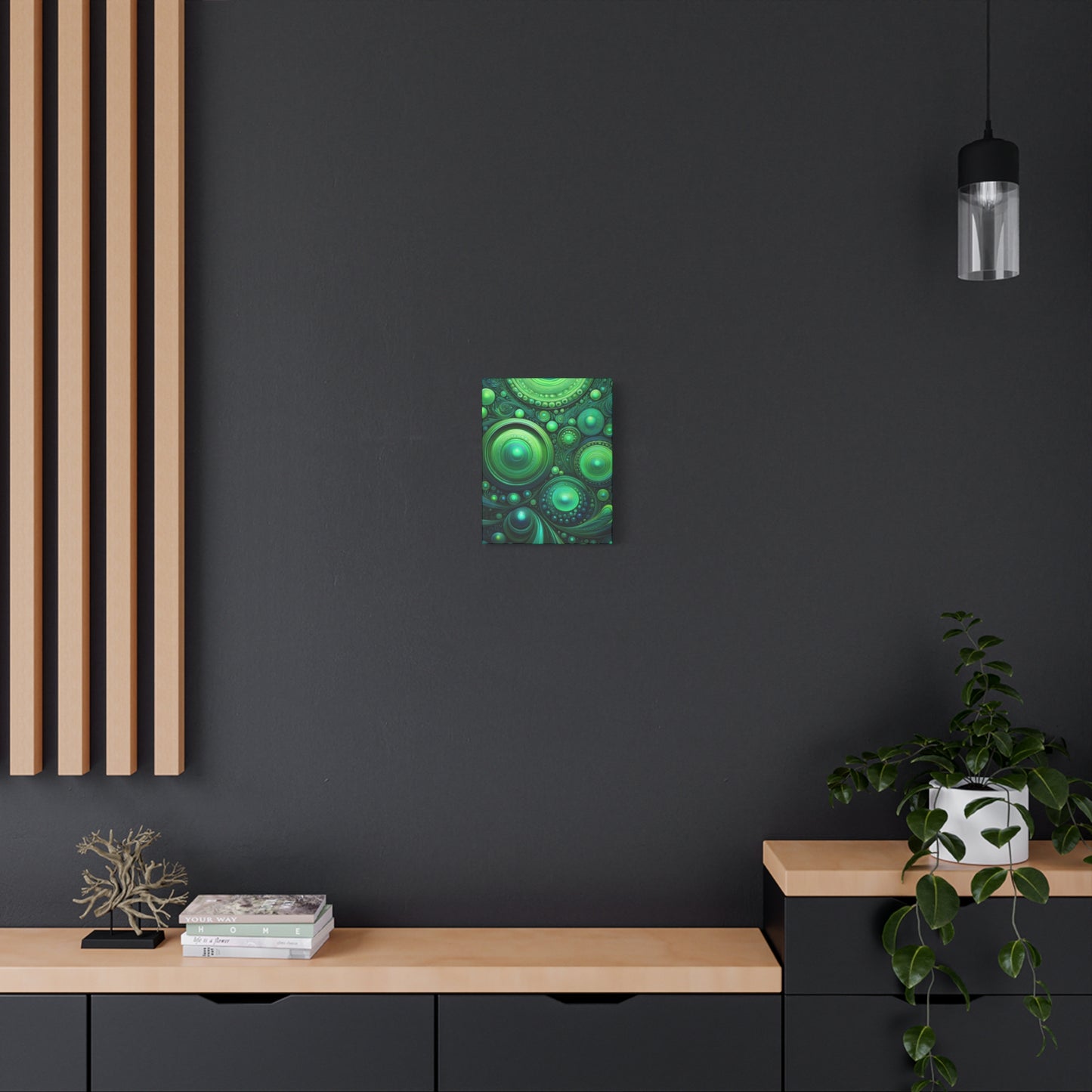 Verde Future Abstract Green Canvas Art - Stretched Matte Wall Decor