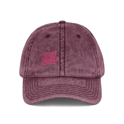 Heartbreaker Vintage Hat – Bold Baseball Hat with Retro Script and Broken Heart Design for Confident Rule-Breakers