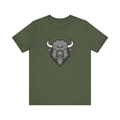 Buffalo Head Graphic Tee Dark Theme – Powerful Vector Bison Design for Bold Style