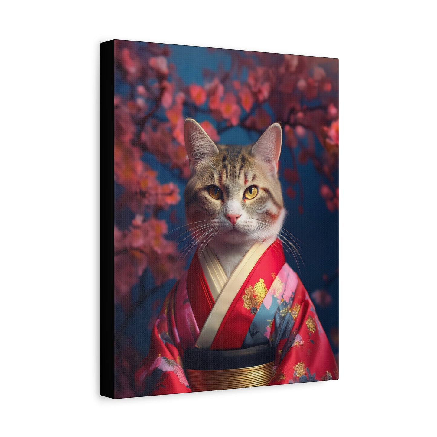 Cat Geisha Canvas Art | Stretched Matte Wall Decor 002