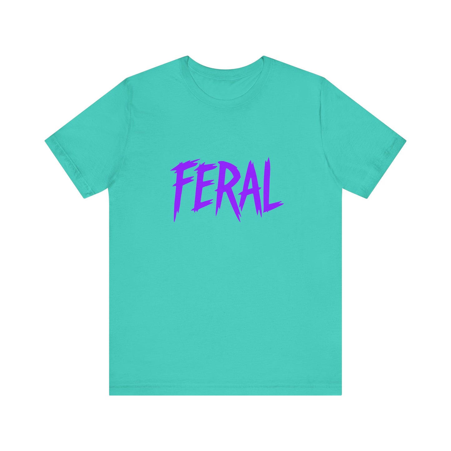 Colorful Design FERAL Shirt – Bold Purple Graphic Tee for Untamed Women Who Embrace Their Wild Side. Unisex Jersey Short Sleeve Tee