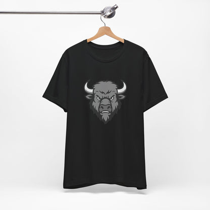 Buffalo Head Graphic Tee Dark Theme – Powerful Vector Bison Design for Bold Style