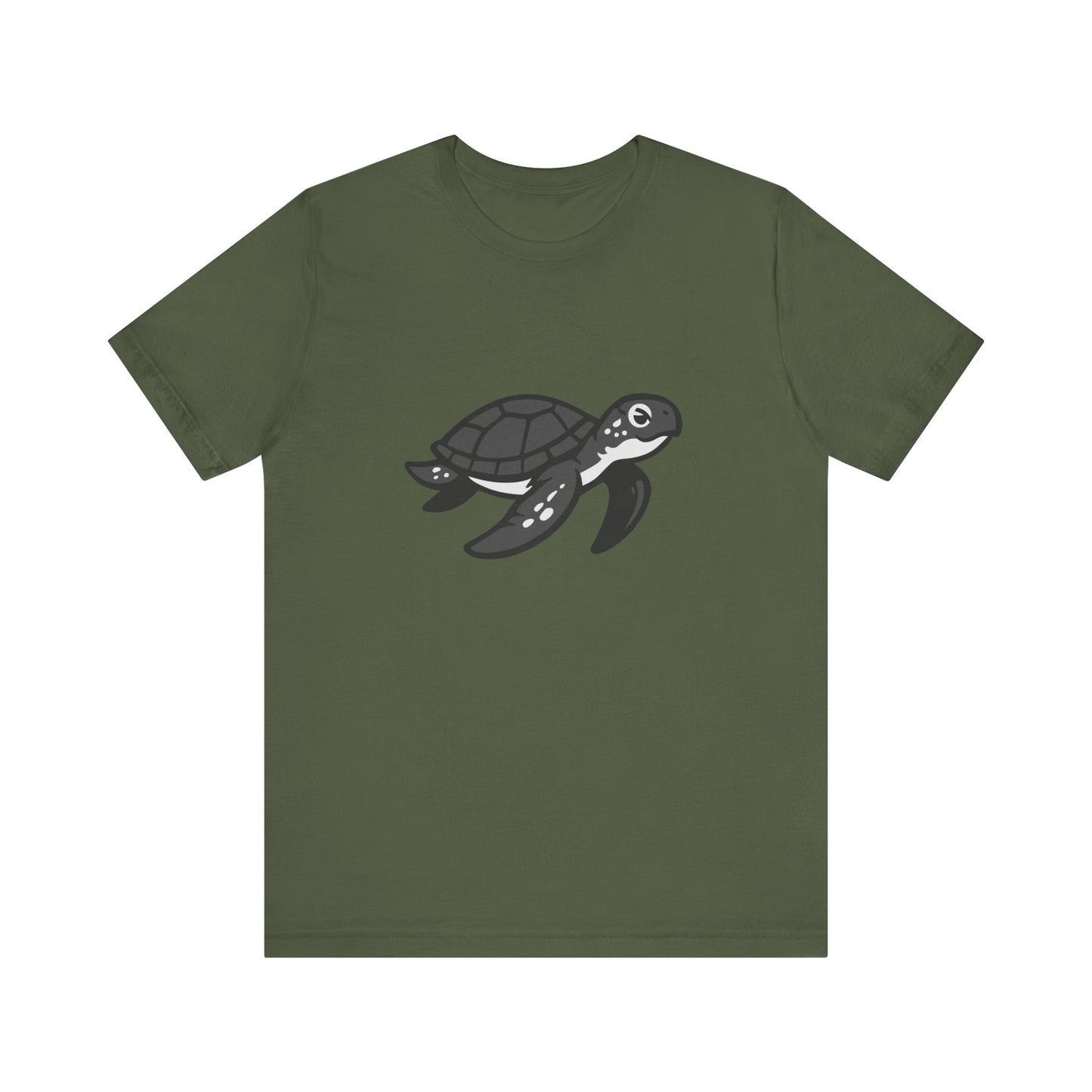 Sea Turtle Graphic Tee Dark Theme – Peaceful Ocean Vector Design with Minimalist Style