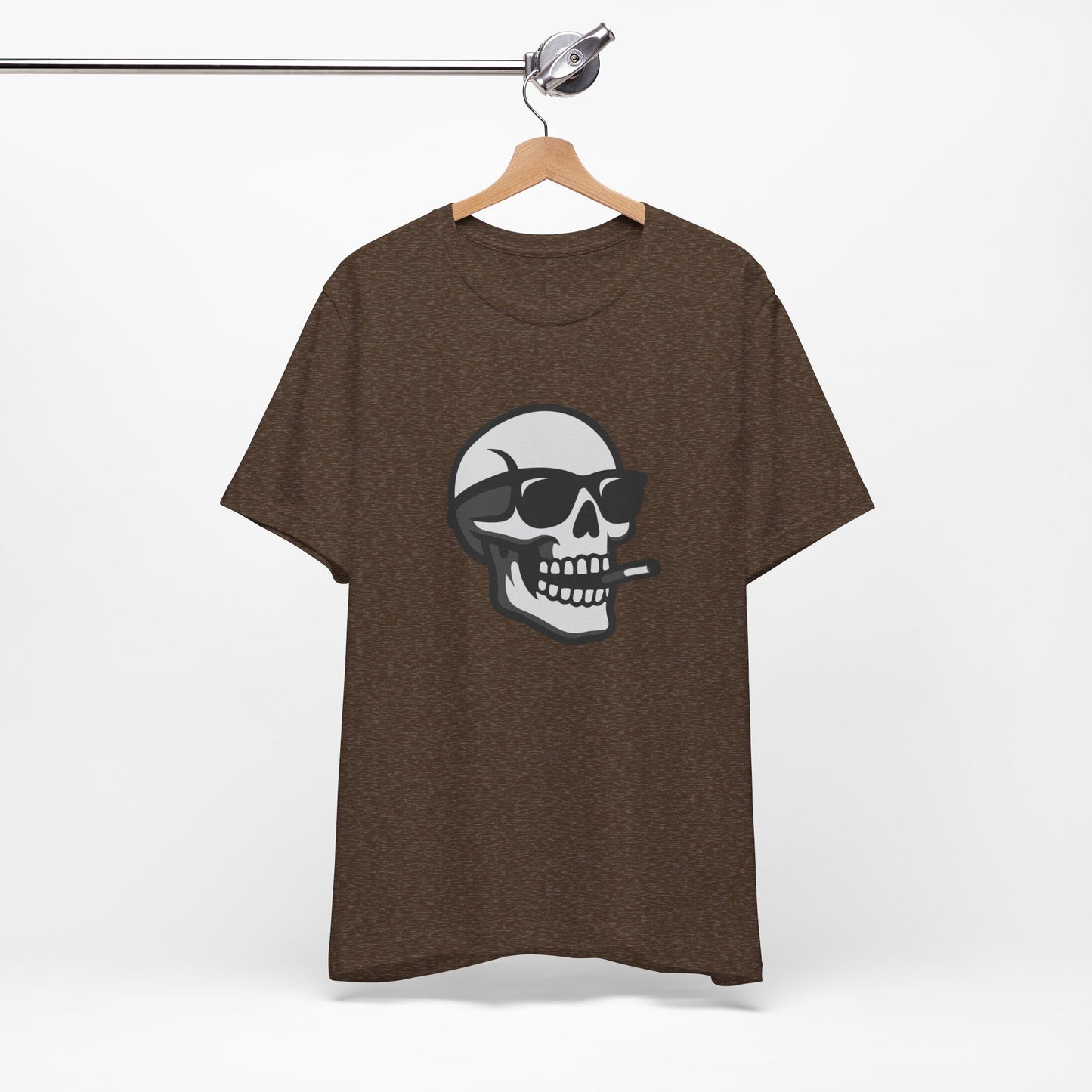 Cool Skull Graphic Tee Dark Theme – Smoking Skull Vector Design with Attitude