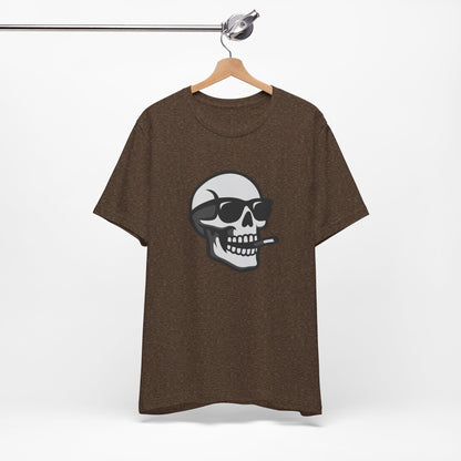 Cool Skull Graphic Tee Dark Theme – Smoking Skull Vector Design with Attitude