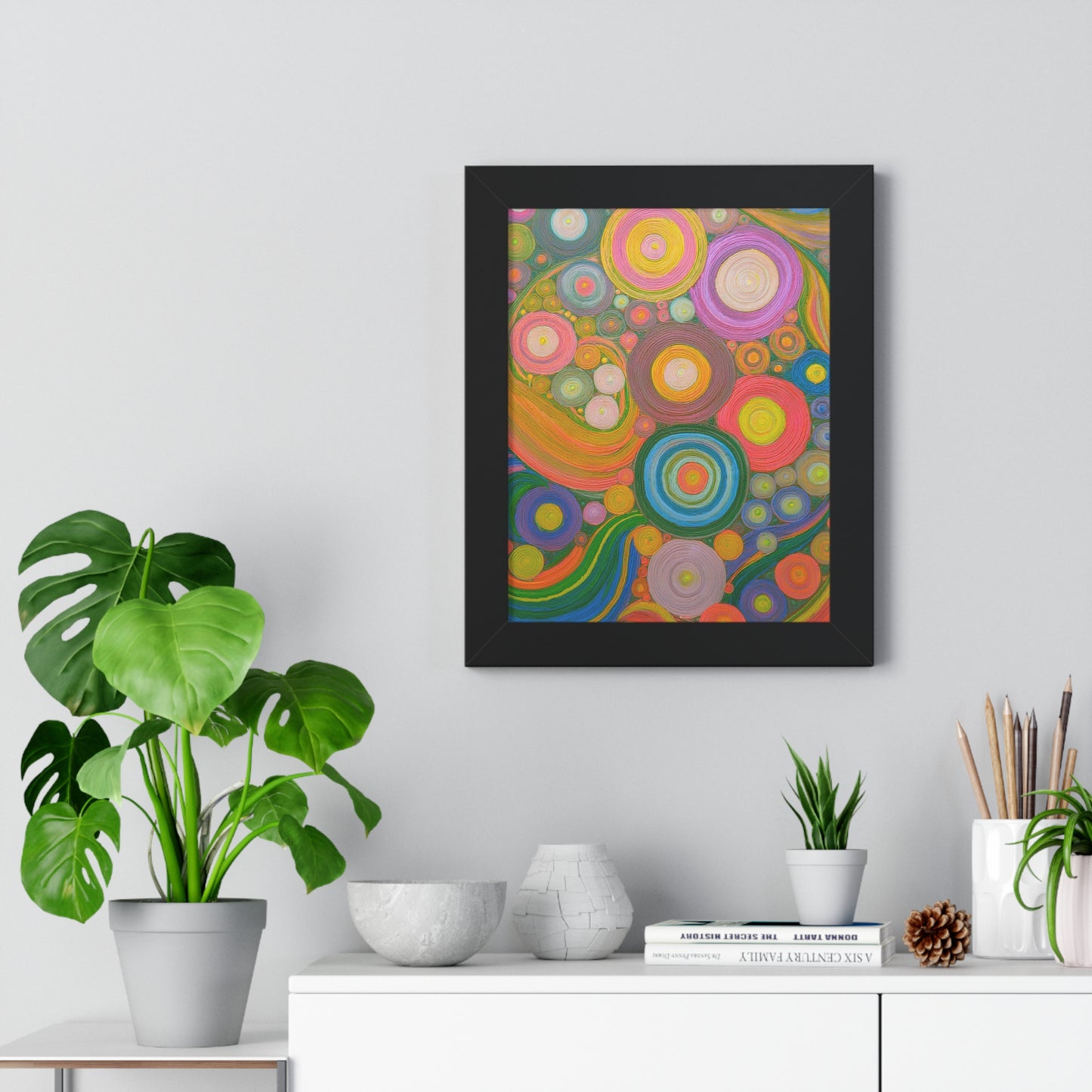 Seeing Circles Framed Vertical Poster - Vibrant Wall Art for Home Decor