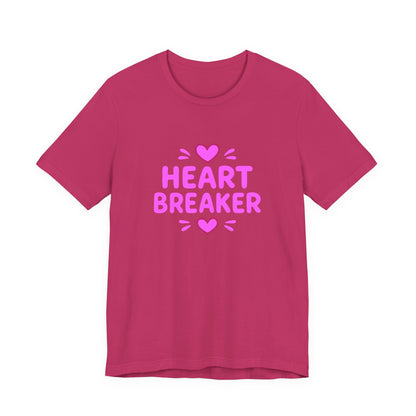 Colorful Design Heartbreaker Shirt – Cute Bubble Letter Tee with a Sarcastic Twist for Sweet but Savage Individuals. Unisex Jersey Short Sleeve Tee