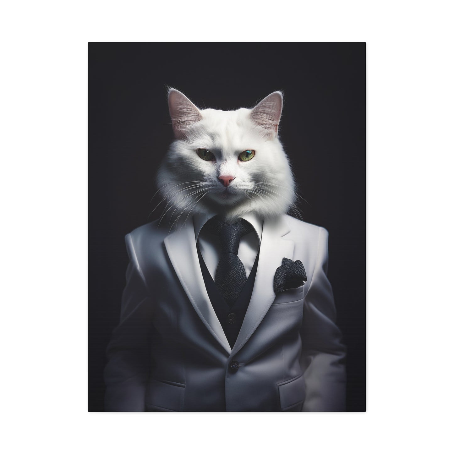 The Purr-fect Gentleman Canvas Art | Stretched Matte Wall Decor 002