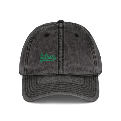 Italian Vintage Hat – Green Script Heritage Hat for Pasta Lovers and Italian Pride