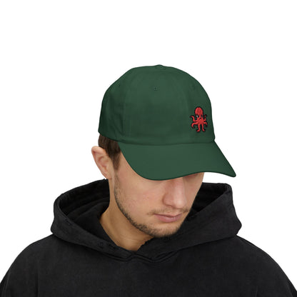Angry Octopus Classic Dad Hat – Embroidered Red Sea Creature Hat with Bold Attitude and Cartoon Vibes