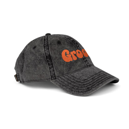 Groovy Vintage Hat – Retro Embroidered Hat with 70s Style Font for Funky Vibes, Chill Days, and Vintage Cool