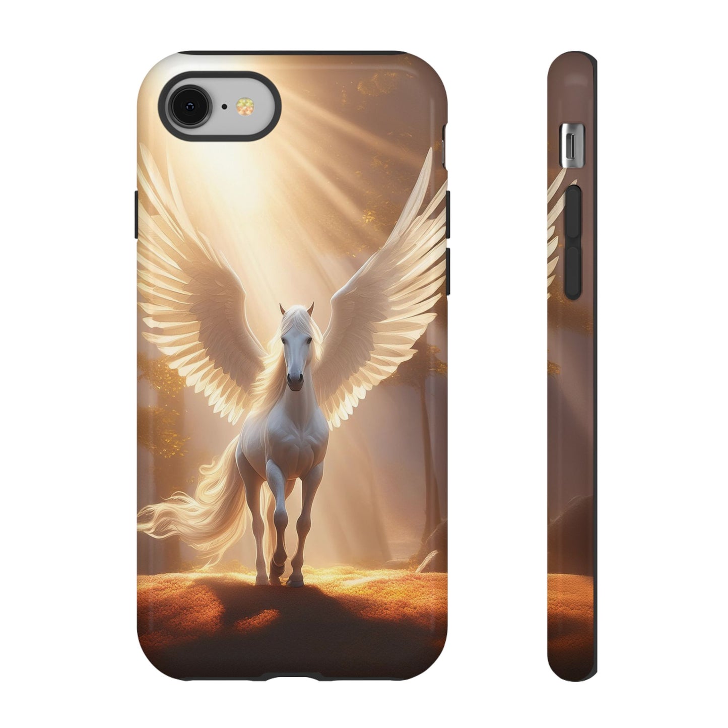 Pegasus Horse with beautiful wings lit by sun rays Tough Cases