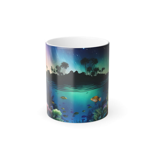 Auroras Over The Ocean Color Morphing Mug, 11oz