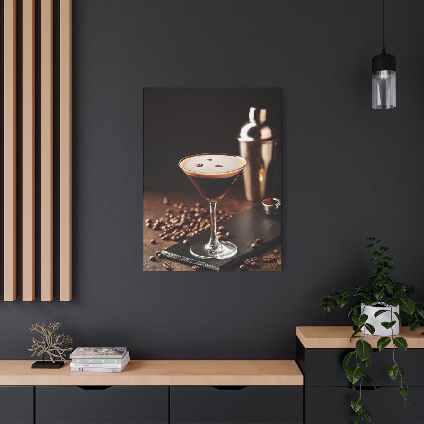 Espresso Martini customizable Canvas Art Print - Stretched Wall Decor for Home & Bar