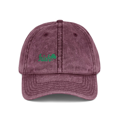 Irish Vintage Hat – Green Shamrock Hat with Script Embroidery for St. Patrick’s Day and Irish Pride