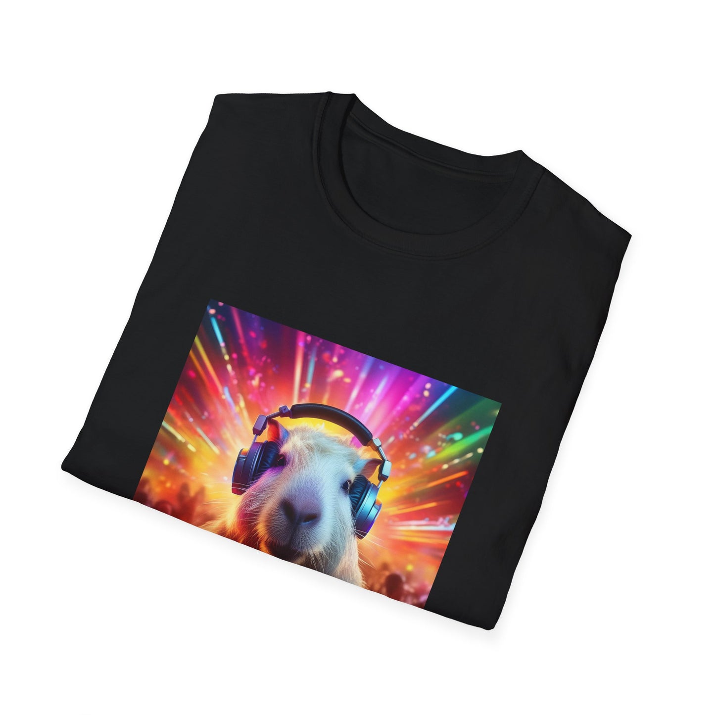 Capybara DJ EDM festival. Unisex Softstyle T-Shirt