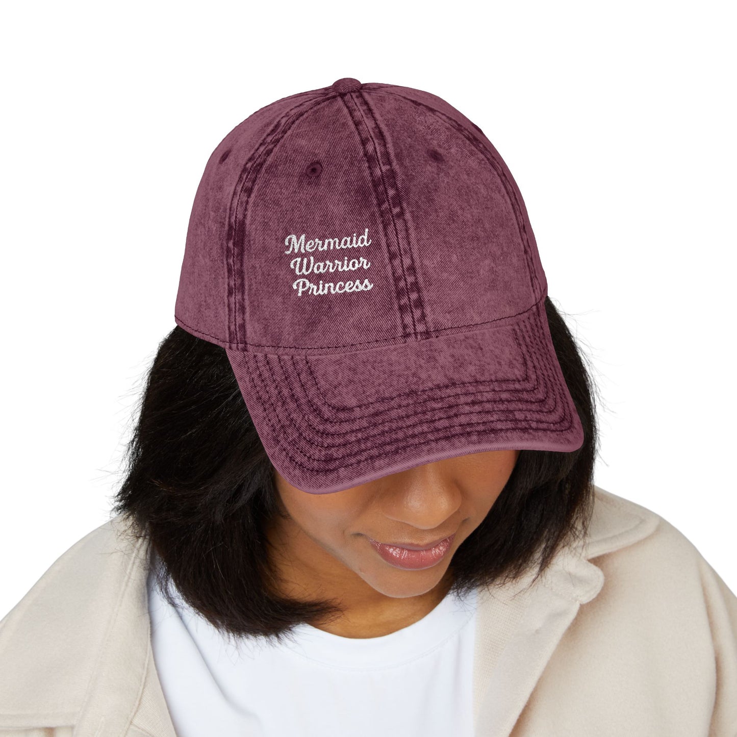 Mermaid Warrior Princess Vintage Hat – Embroidered Fantasy Hat for Bold Beach Babes
