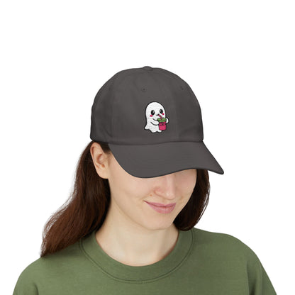 Cute Ghost Classic Dad Hat – Embroidered Kawaii Ghost Drinking Hat for Halloween Vibes and Everyday Boo Energy