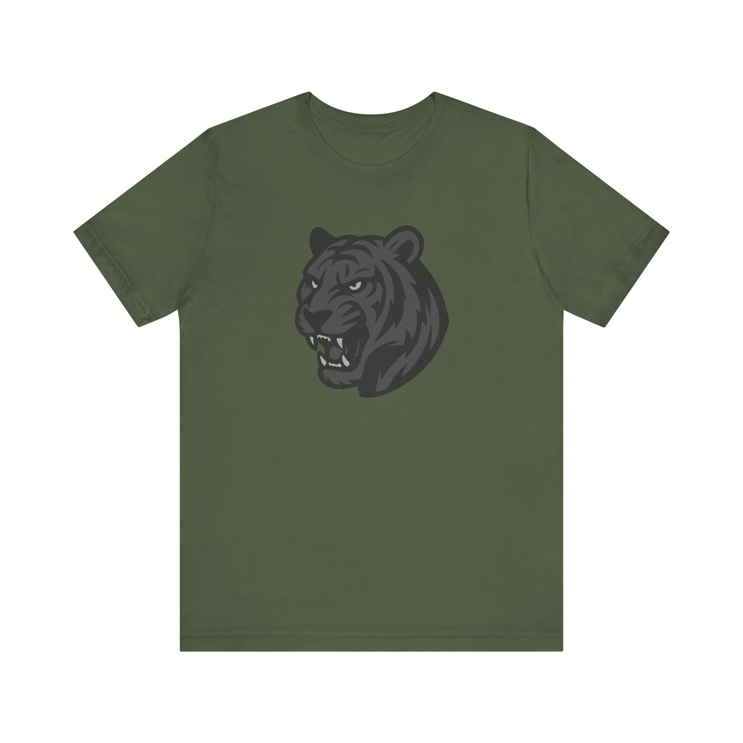 Tiger Head Graphic Tee Dark Theme – Fierce Vector Design with Bold Monochrome Detail