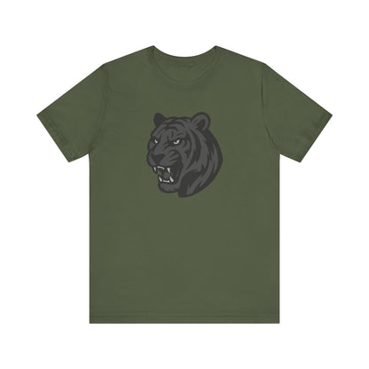 Tiger Head Graphic Tee Dark Theme – Fierce Vector Design with Bold Monochrome Detail