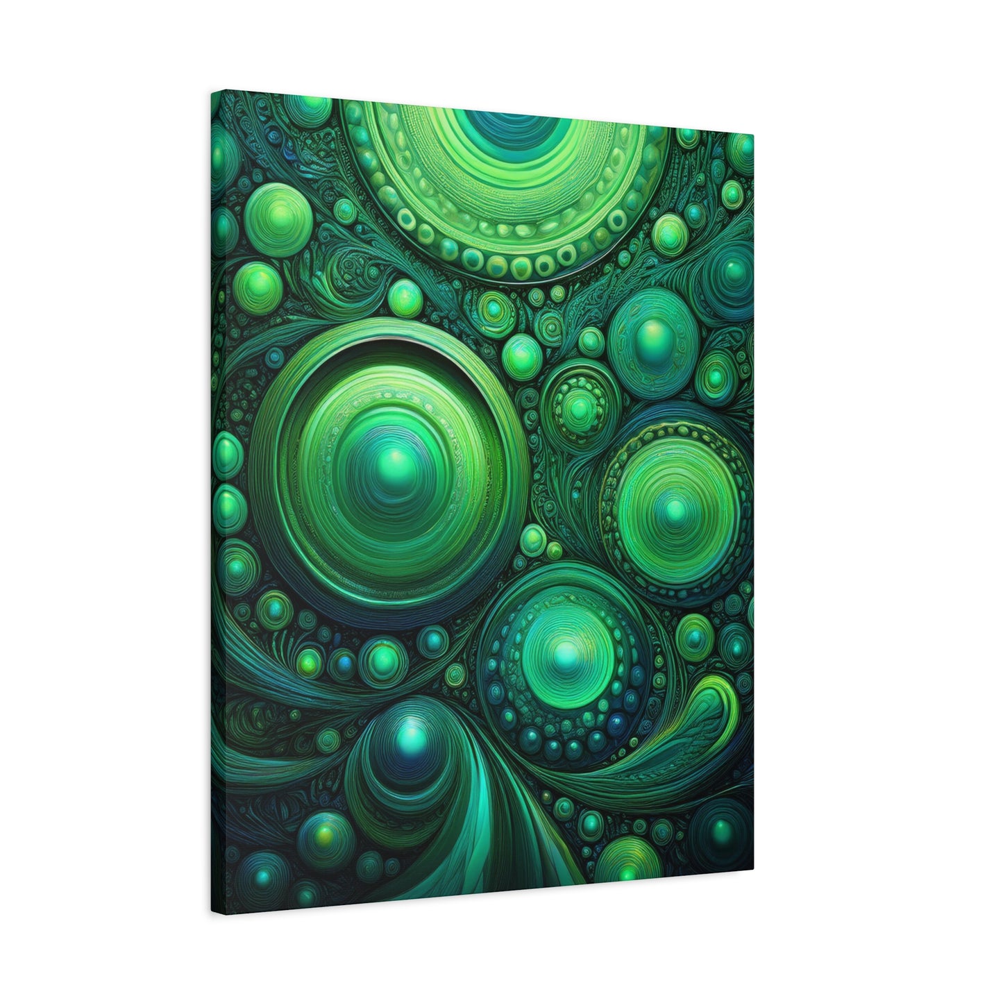 Verde Future Abstract Green Canvas Art - Stretched Matte Wall Decor