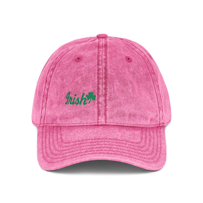 Irish Vintage Hat – Green Shamrock Hat with Script Embroidery for St. Patrick’s Day and Irish Pride
